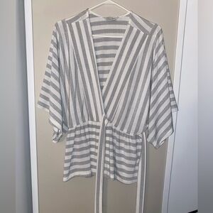 Club Monaco Black and White Striped Top